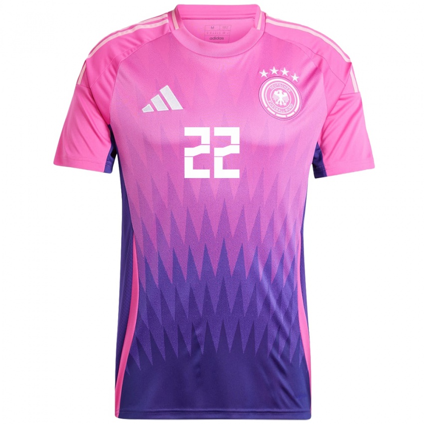 Dames Duitsland Jule Brand #22 Roze Paars Uitshirt Uittenue 24-26 T-Shirt