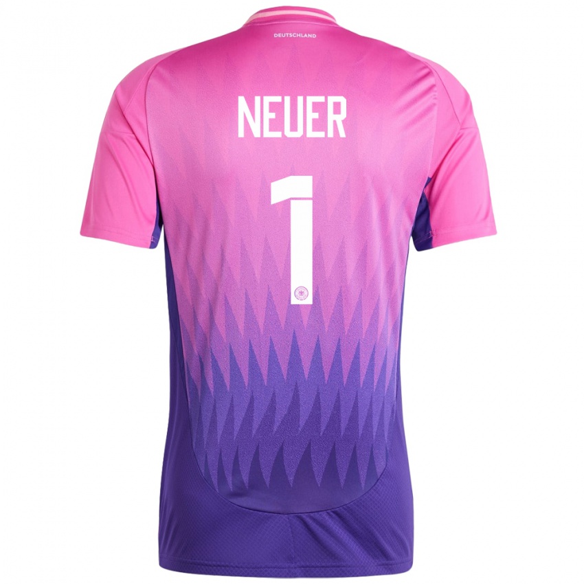 Dames Duitsland Manuel Neuer #1 Roze Paars Uitshirt Uittenue 24-26 T-Shirt