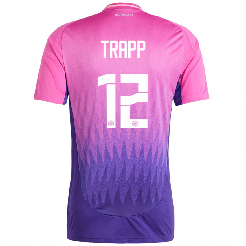 Dames Duitsland Kevin Trapp #12 Roze Paars Uitshirt Uittenue 24-26 T-Shirt