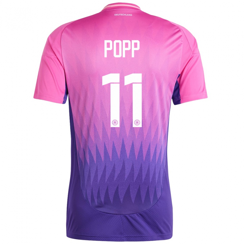 Dames Duitsland Alexandra Popp #11 Roze Paars Uitshirt Uittenue 24-26 T-Shirt
