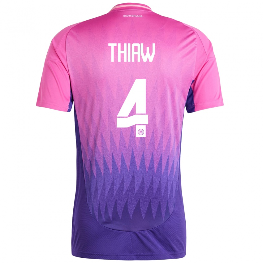 Dames Duitsland Malick Thiaw #4 Roze Paars Uitshirt Uittenue 24-26 T-Shirt