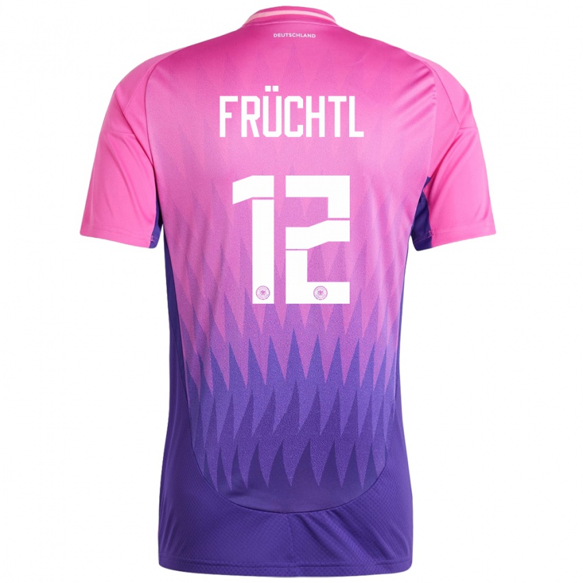 Dames Duitsland Christian Fruchtl #12 Roze Paars Uitshirt Uittenue 24-26 T-Shirt