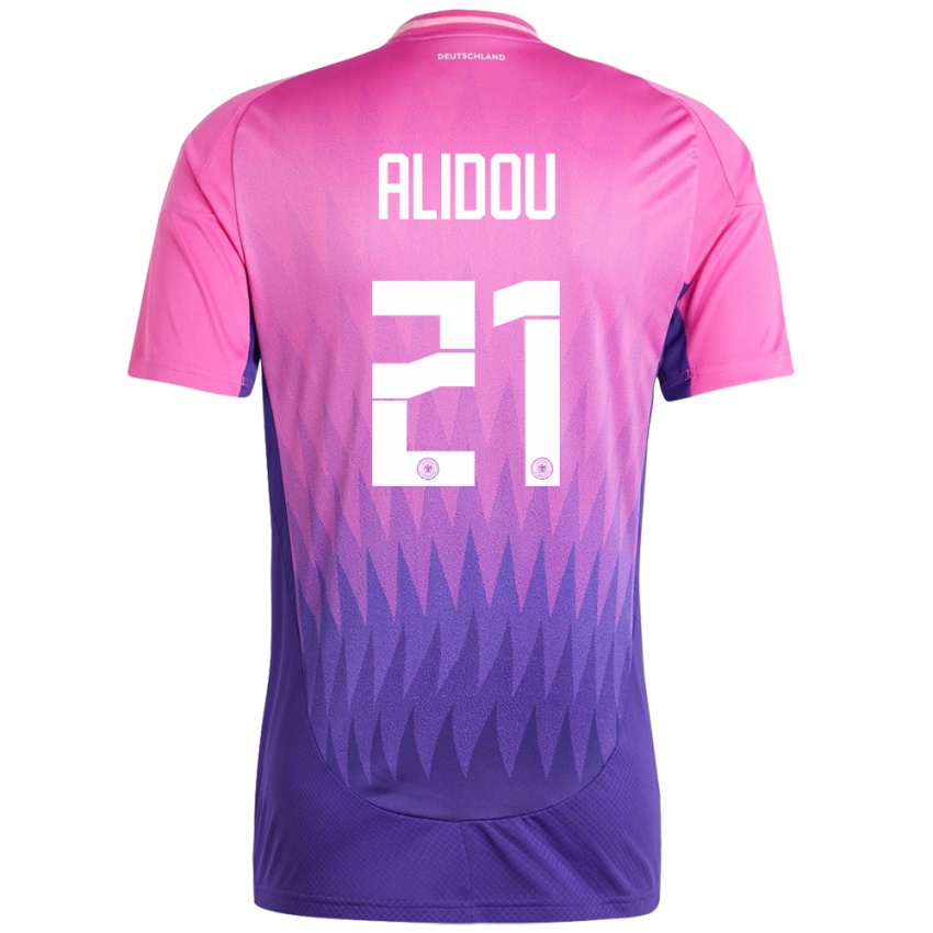 Dames Duitsland Faride Alidou #21 Roze Paars Uitshirt Uittenue 24-26 T-Shirt