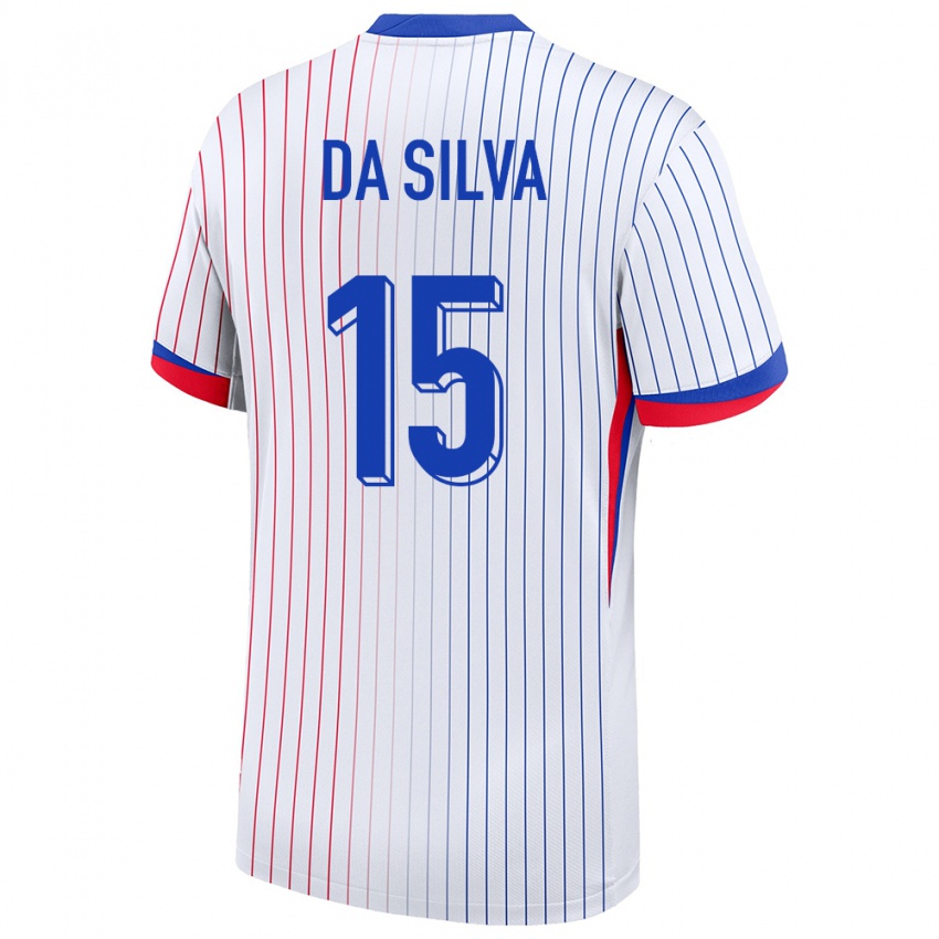 Dames Frankrijk Florent Da Silva #15 Wit Uitshirt Uittenue 24-26 T-Shirt