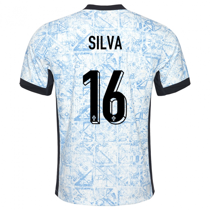 Dames Portugal Diana Silva #16 Crème Blauw Uitshirt Uittenue 24-26 T-Shirt