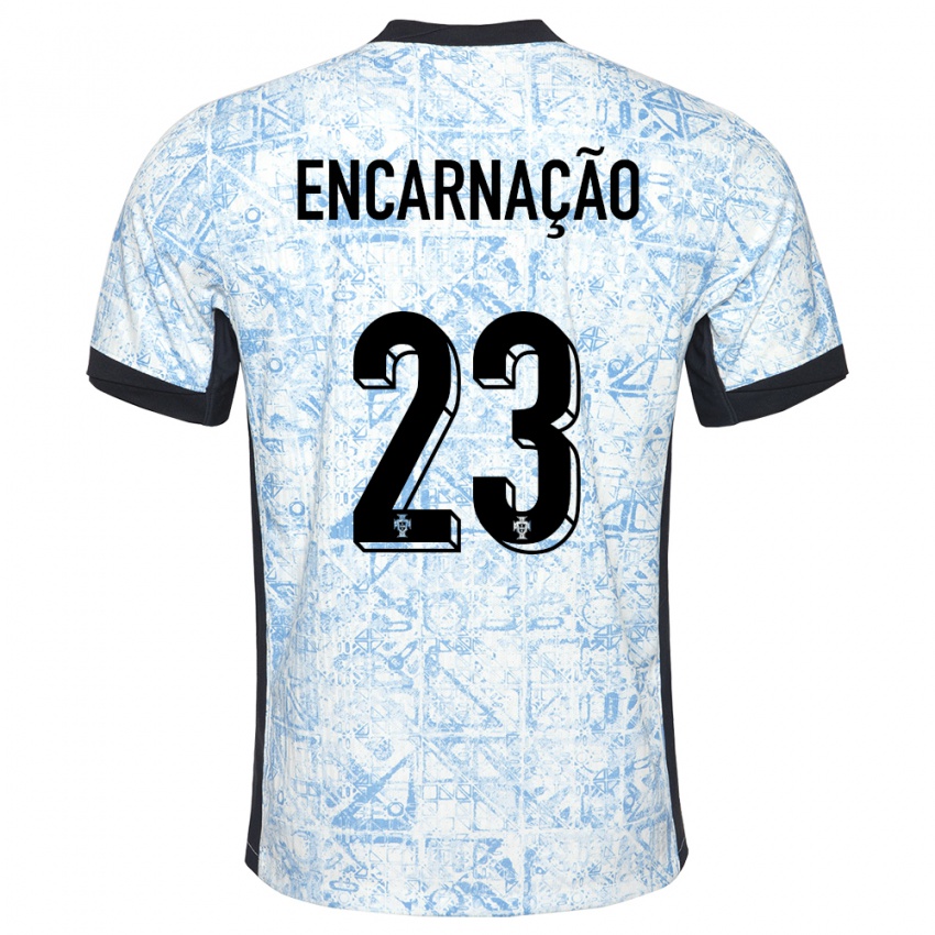 Dames Portugal Telma Encarnacao #23 Crème Blauw Uitshirt Uittenue 24-26 T-Shirt