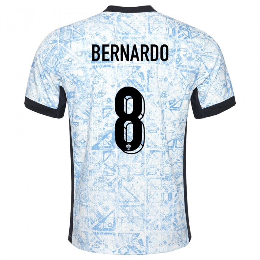 Dames Portugal Paulo Bernardo #8 Crème Blauw Uitshirt Uittenue 24-26 T-Shirt