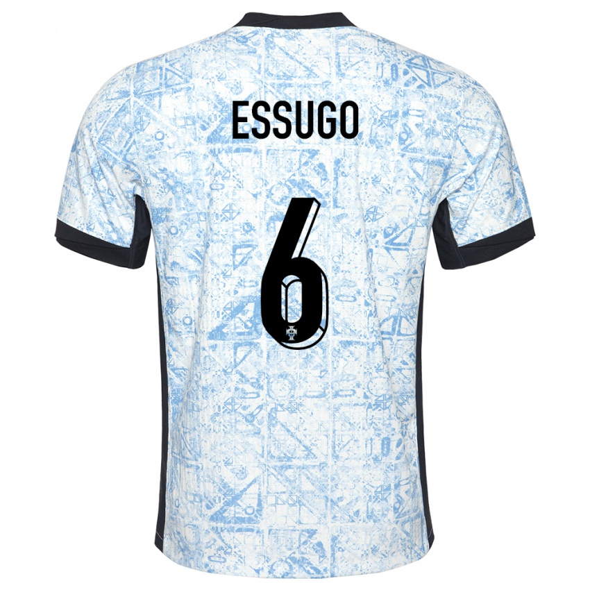 Dames Portugal Dario Essugo #6 Crème Blauw Uitshirt Uittenue 24-26 T-Shirt