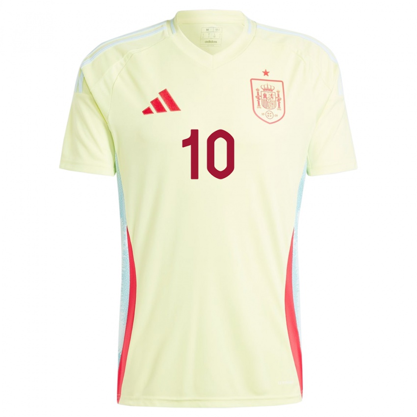 Dames Spanje Athenea Del Castillo #10 Geel Uitshirt Uittenue 24-26 T-Shirt