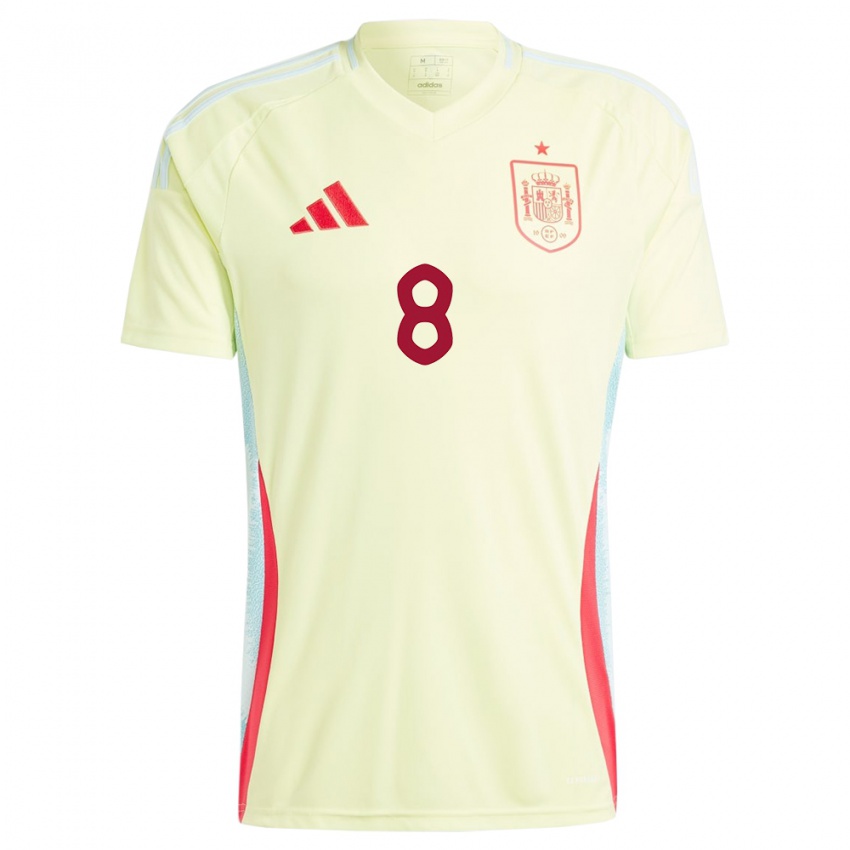 Dames Spanje Andrea Falcon #8 Geel Uitshirt Uittenue 24-26 T-Shirt