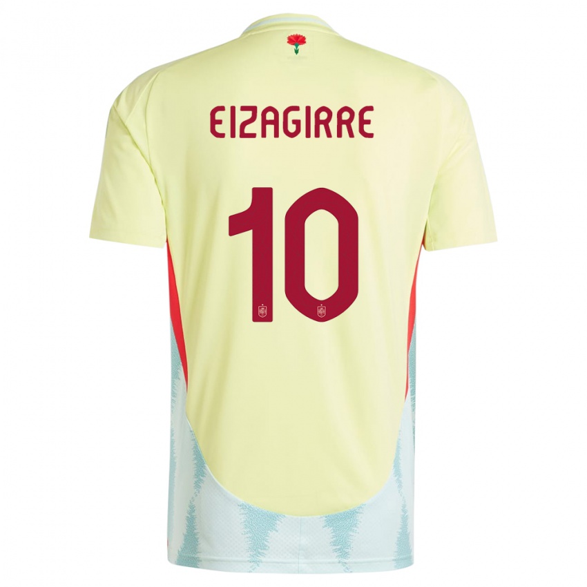 Dames Spanje Nerea Eizagirre #10 Geel Uitshirt Uittenue 24-26 T-Shirt