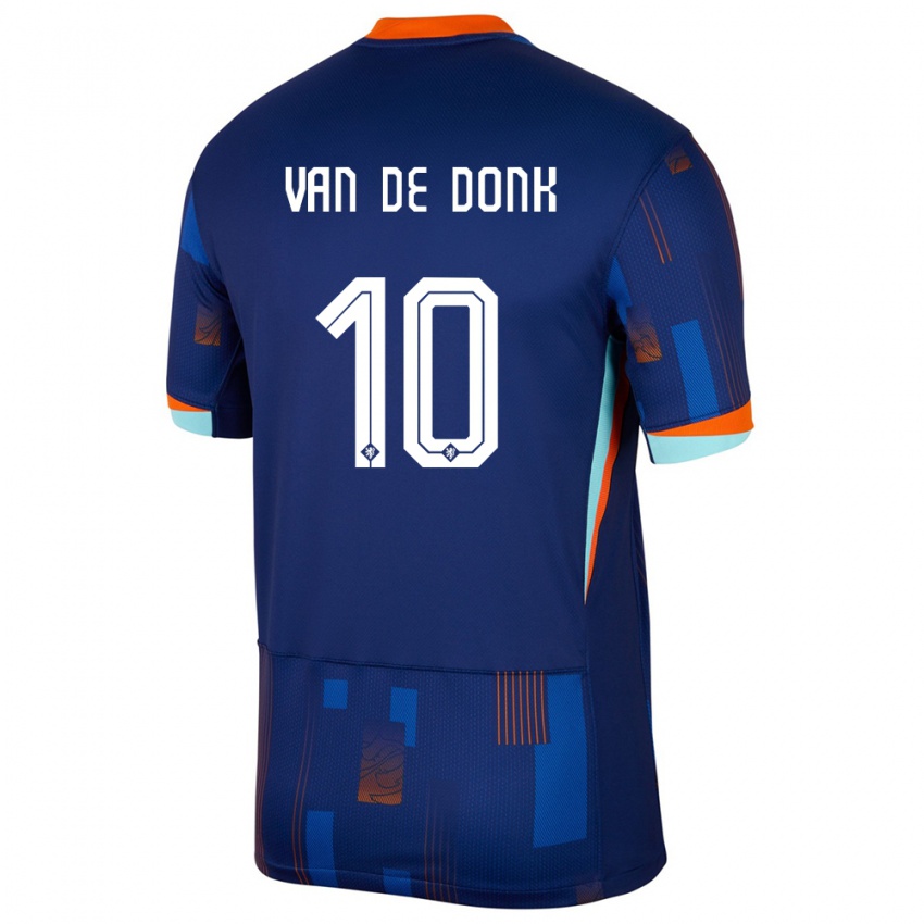 Dames Nederland Danielle Van De Donk #10 Blauw Uitshirt Uittenue 24-26 T-Shirt
