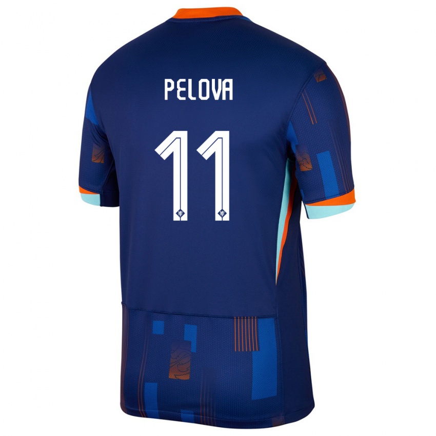 Dames Nederland Victoria Pelova #11 Blauw Uitshirt Uittenue 24-26 T-Shirt