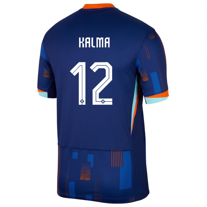 Dames Nederland Fenna Kalma #12 Blauw Uitshirt Uittenue 24-26 T-Shirt