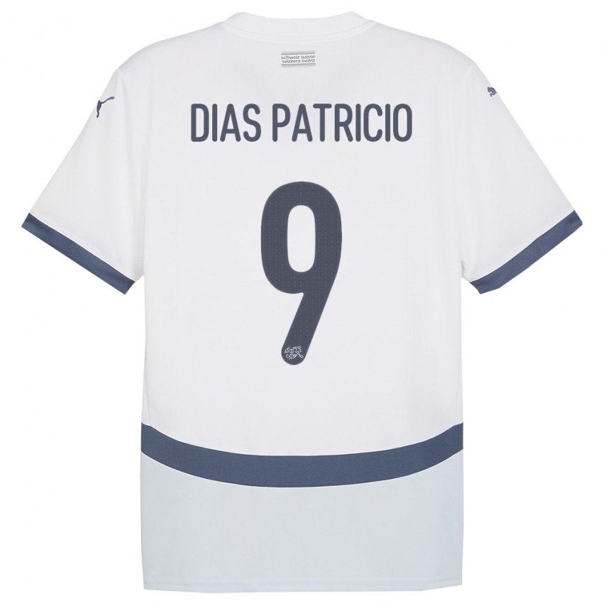 Dames Zwitserland Alexandre Dias Patricio #9 Wit Uitshirt Uittenue 24-26 T-Shirt