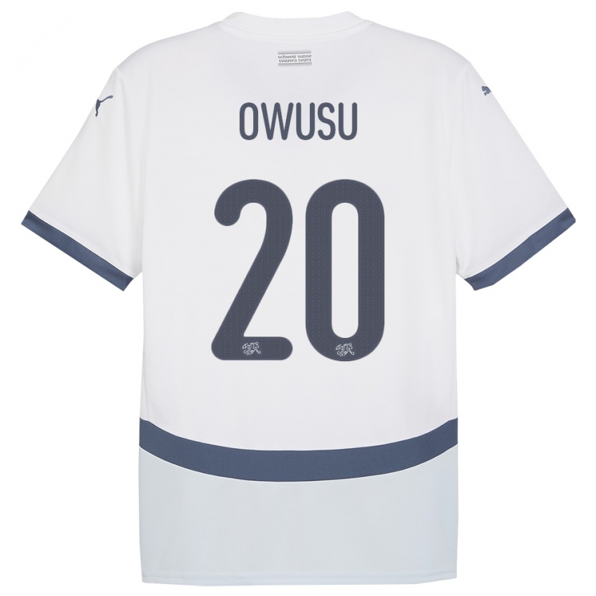 Dames Zwitserland Tyron Owusu #20 Wit Uitshirt Uittenue 24-26 T-Shirt