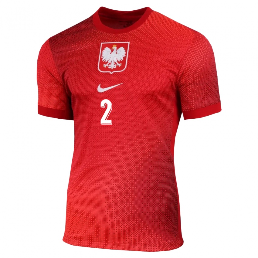 Dames Polen Dominik Szala #2 Rood Uitshirt Uittenue 24-26 T-Shirt