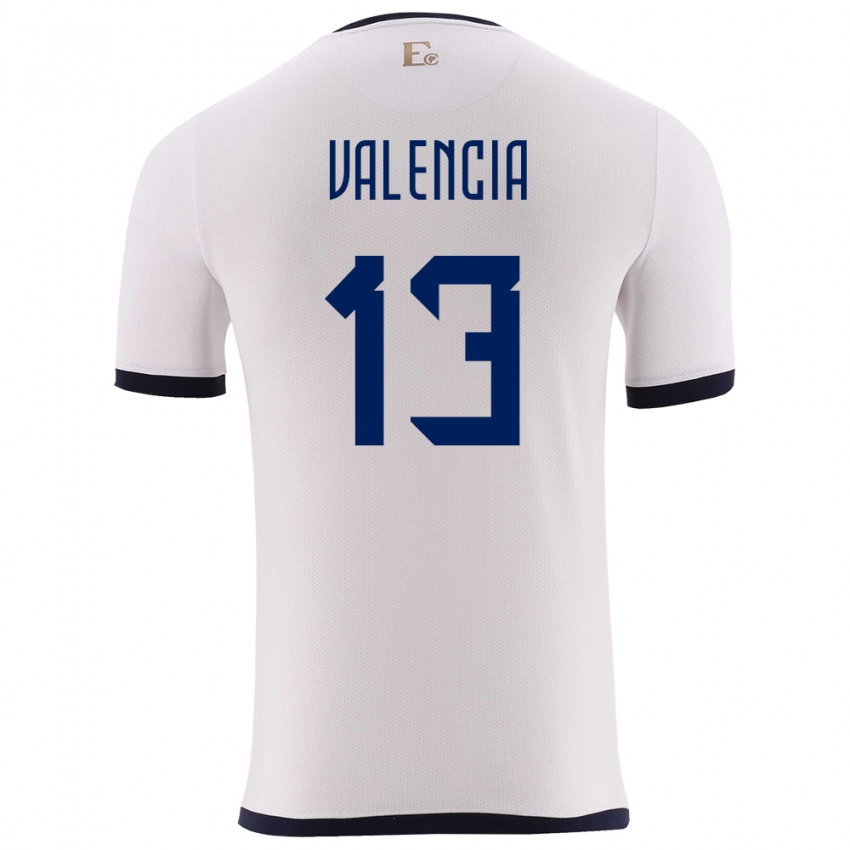 Dames Ecuador Enner Valencia #13 Wit Uitshirt Uittenue 24-26 T-Shirt