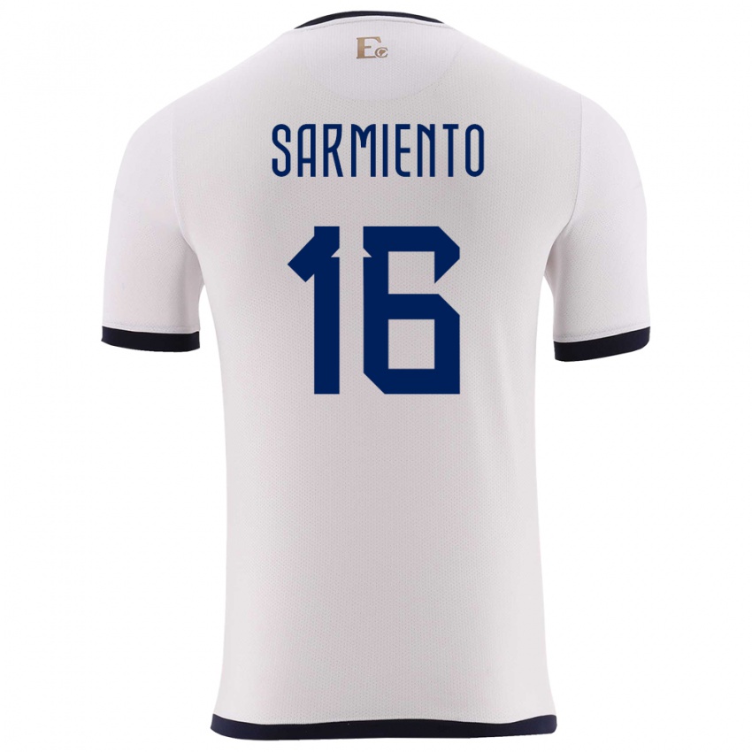 Dames Ecuador Jeremy Sarmiento #16 Wit Uitshirt Uittenue 24-26 T-Shirt