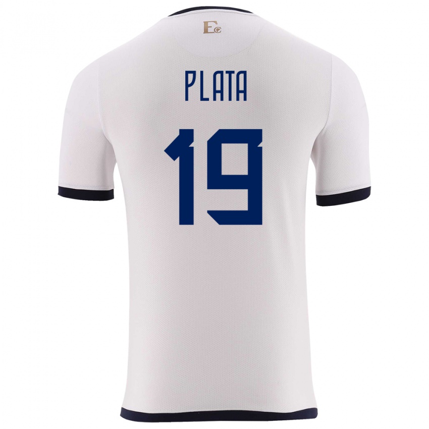 Dames Ecuador Gonzalo Plata #19 Wit Uitshirt Uittenue 24-26 T-Shirt