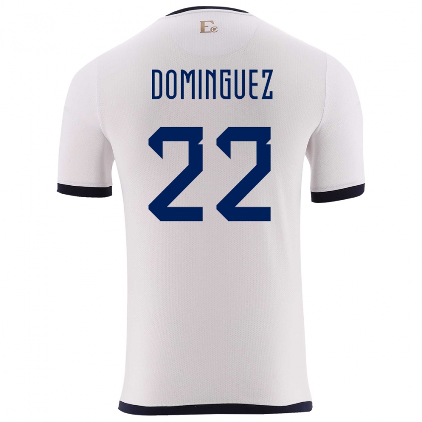 Dames Ecuador Alexander Dominguez #22 Wit Uitshirt Uittenue 24-26 T-Shirt