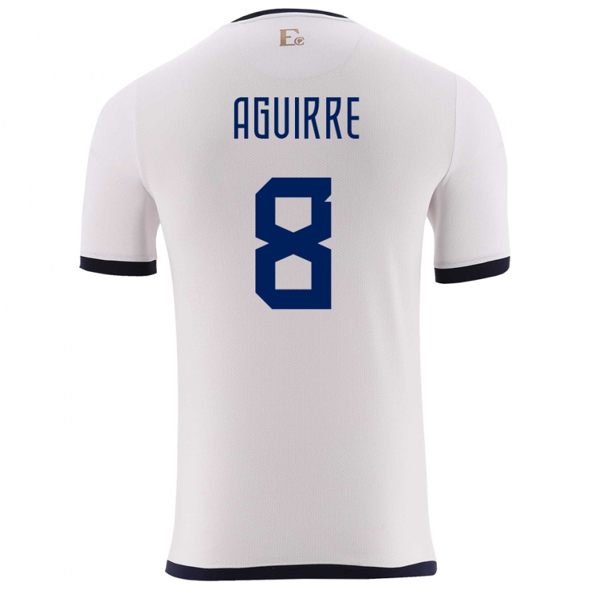 Dames Ecuador Marthina Aguirre #8 Wit Uitshirt Uittenue 24-26 T-Shirt