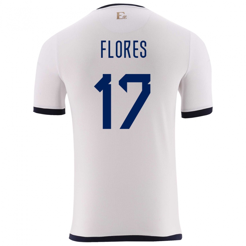 Dames Ecuador Karen Flores #17 Wit Uitshirt Uittenue 24-26 T-Shirt