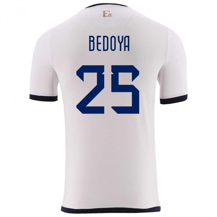 Dames Ecuador Jaydah Bedoya #25 Wit Uitshirt Uittenue 24-26 T-Shirt