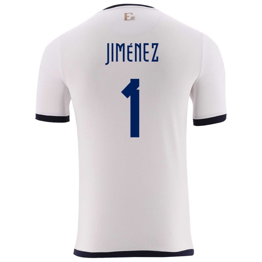 Dames Ecuador Tony Jimenez #1 Wit Uitshirt Uittenue 24-26 T-Shirt