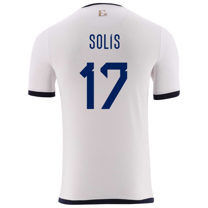Dames Ecuador Mathias Solis #17 Wit Uitshirt Uittenue 24-26 T-Shirt