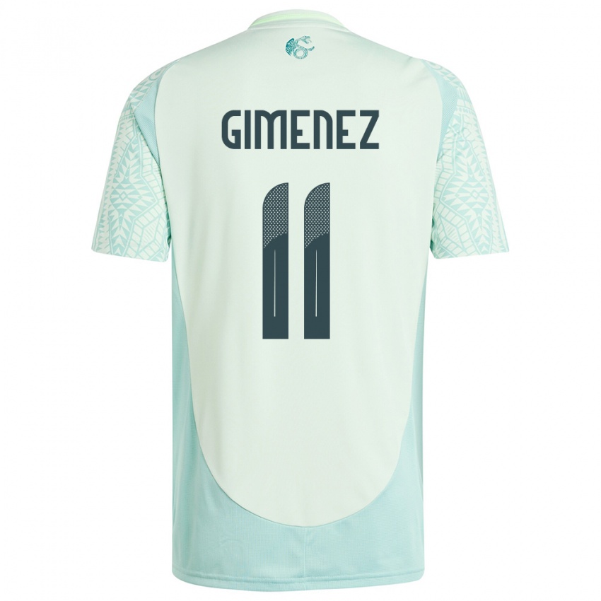 Dames Mexico Santiago Gimenez #11 Linnen Groen Uitshirt Uittenue 24-26 T-Shirt