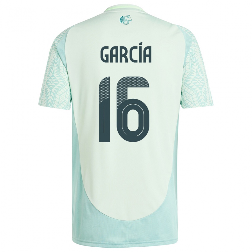 Dames Mexico Uziel Garcia #16 Linnen Groen Uitshirt Uittenue 24-26 T-Shirt