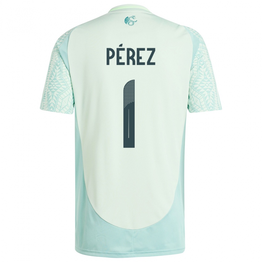 Dames Mexico Emiliano Perez #1 Linnen Groen Uitshirt Uittenue 24-26 T-Shirt