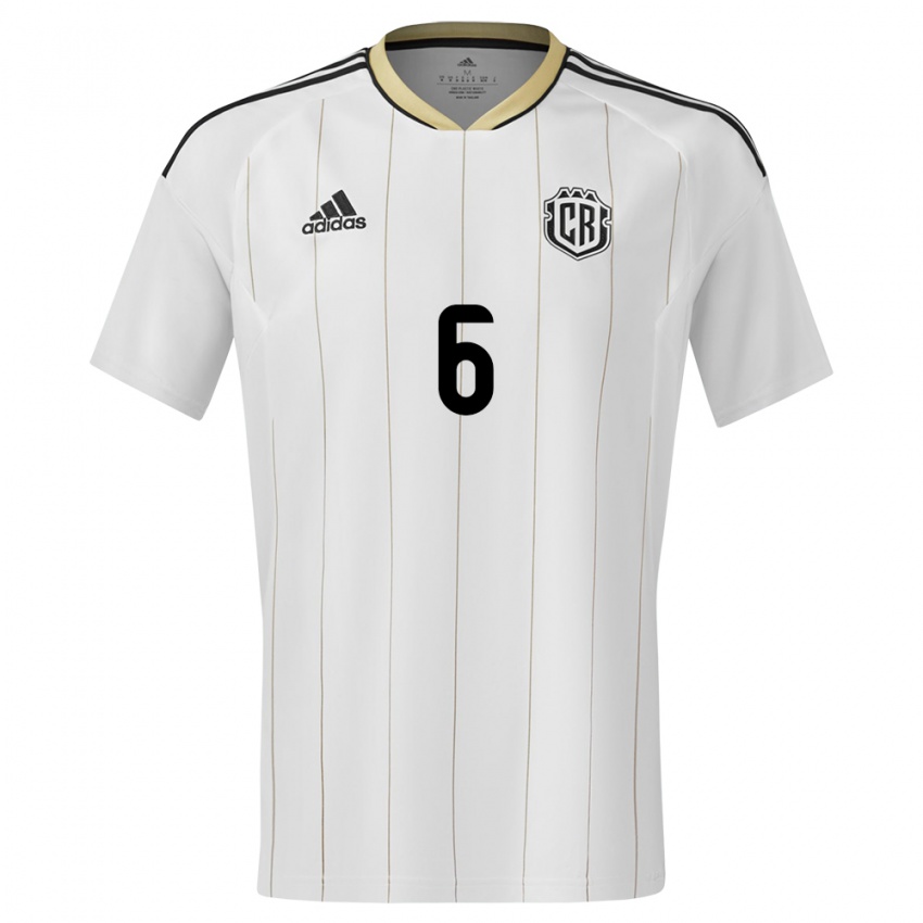 Dames Costa Rica Oscar Duarte #6 Wit Uitshirt Uittenue 24-26 T-Shirt