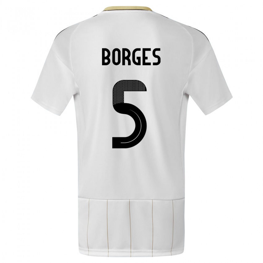 Dames Costa Rica Celso Borges #5 Wit Uitshirt Uittenue 24-26 T-Shirt