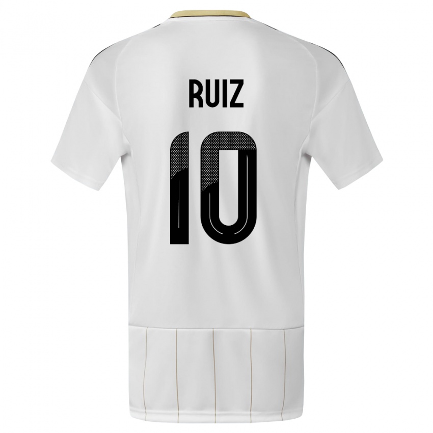 Dames Costa Rica Bryan Ruiz #10 Wit Uitshirt Uittenue 24-26 T-Shirt