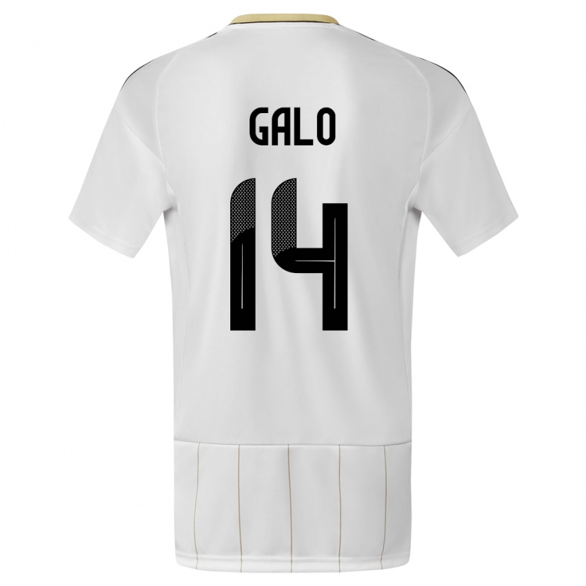 Dames Costa Rica Orlando Galo #14 Wit Uitshirt Uittenue 24-26 T-Shirt