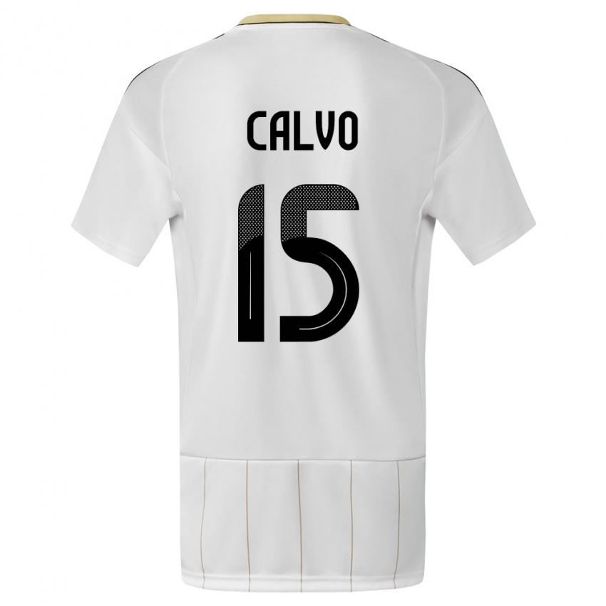 Dames Costa Rica Francisco Calvo #15 Wit Uitshirt Uittenue 24-26 T-Shirt