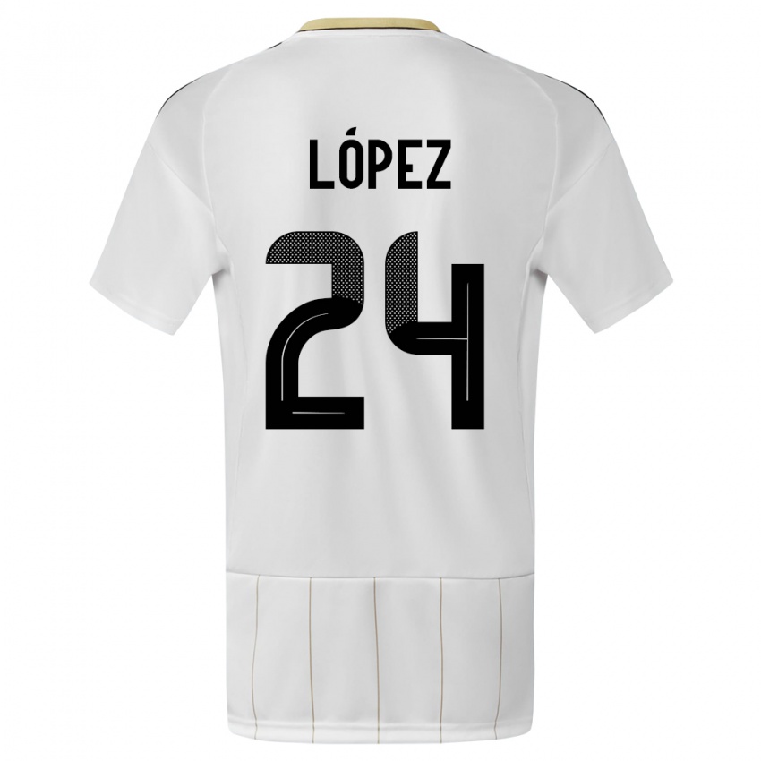 Dames Costa Rica Douglas Lopez #24 Wit Uitshirt Uittenue 24-26 T-Shirt