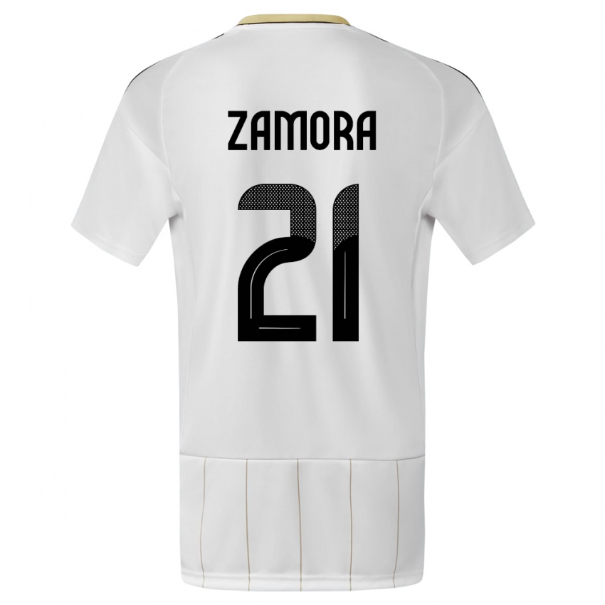 Dames Costa Rica Alvaro Zamora #21 Wit Uitshirt Uittenue 24-26 T-Shirt