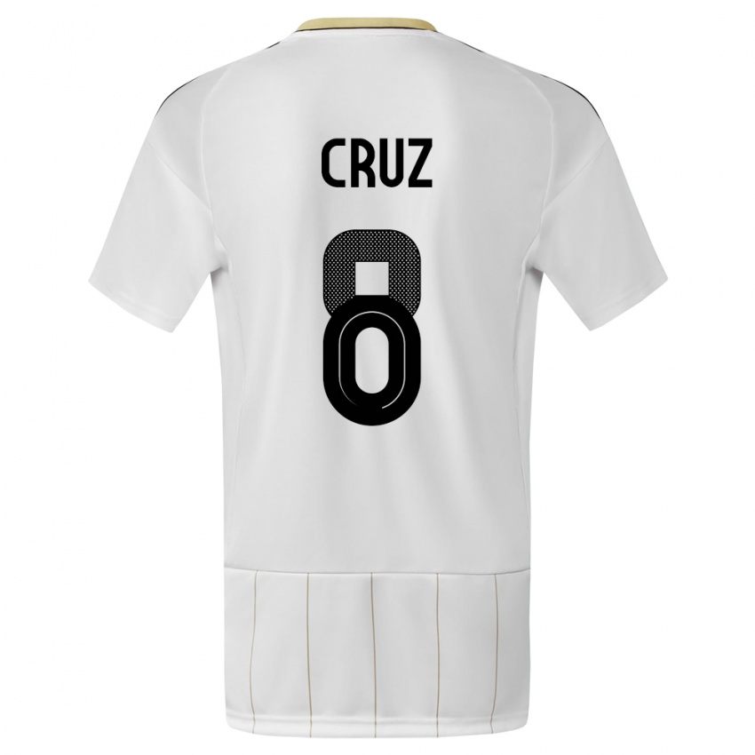 Dames Costa Rica Daniela Cruz #8 Wit Uitshirt Uittenue 24-26 T-Shirt