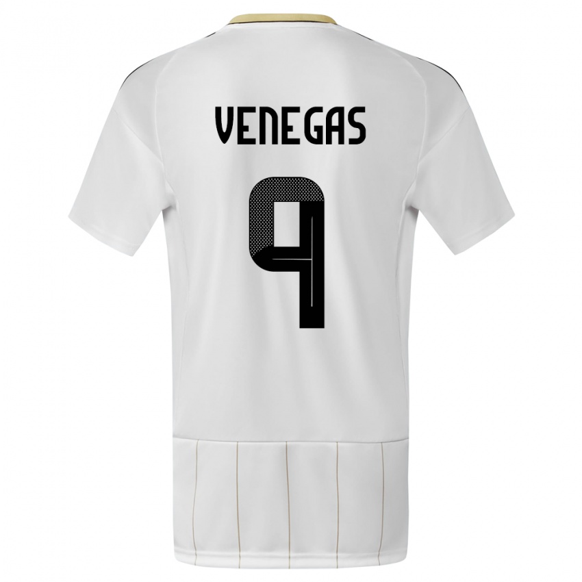 Dames Costa Rica Carolina Venegas #9 Wit Uitshirt Uittenue 24-26 T-Shirt