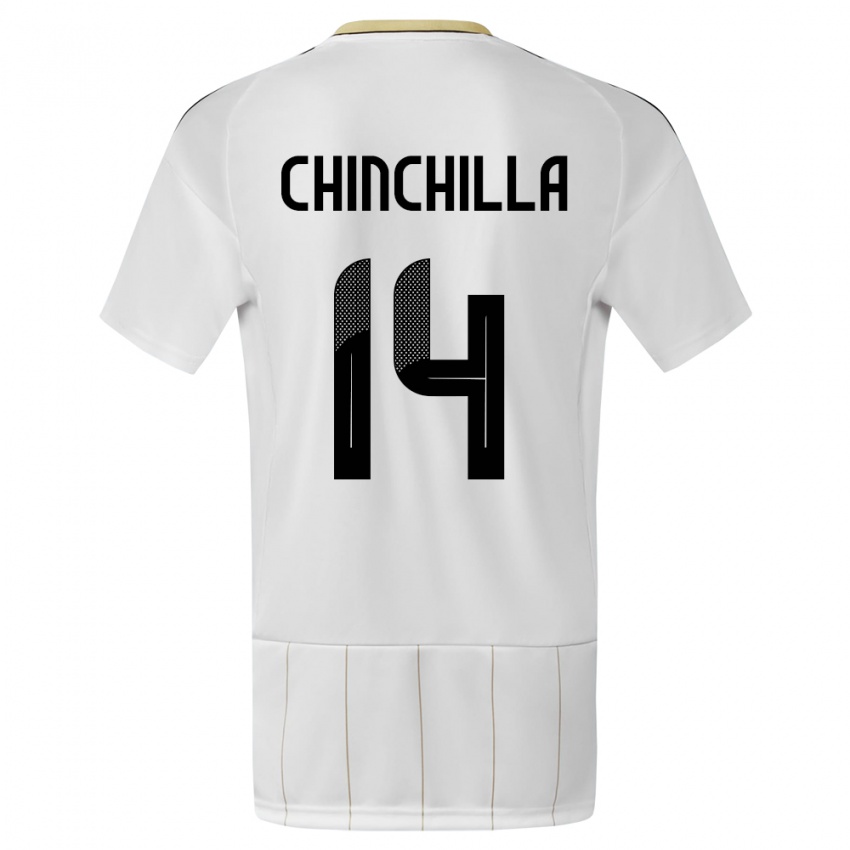 Dames Costa Rica Priscila Chinchilla #14 Wit Uitshirt Uittenue 24-26 T-Shirt