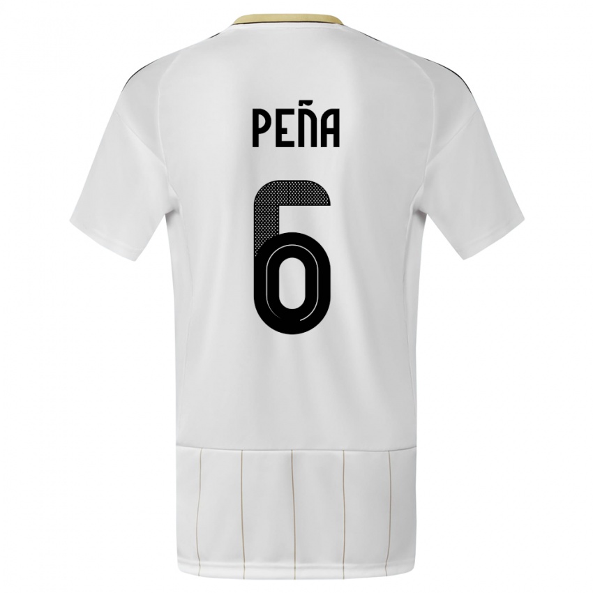 Dames Costa Rica Ricardo Pena #6 Wit Uitshirt Uittenue 24-26 T-Shirt