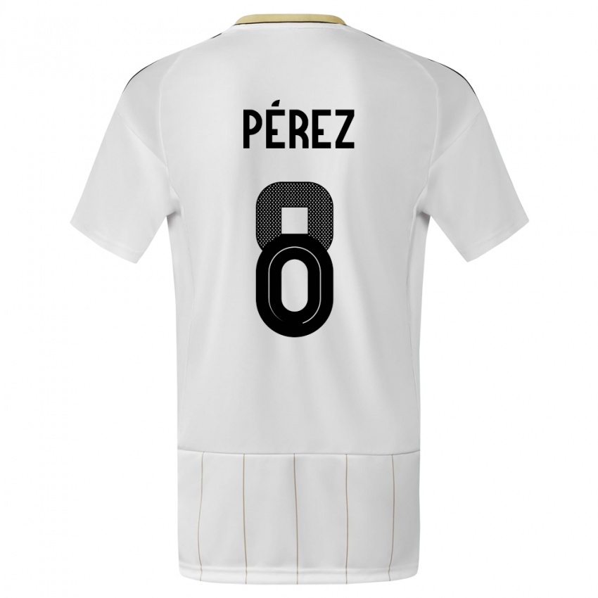 Dames Costa Rica Creichel Perez #8 Wit Uitshirt Uittenue 24-26 T-Shirt