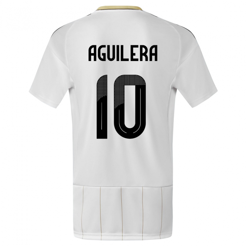 Dames Costa Rica Brandon Aguilera #10 Wit Uitshirt Uittenue 24-26 T-Shirt