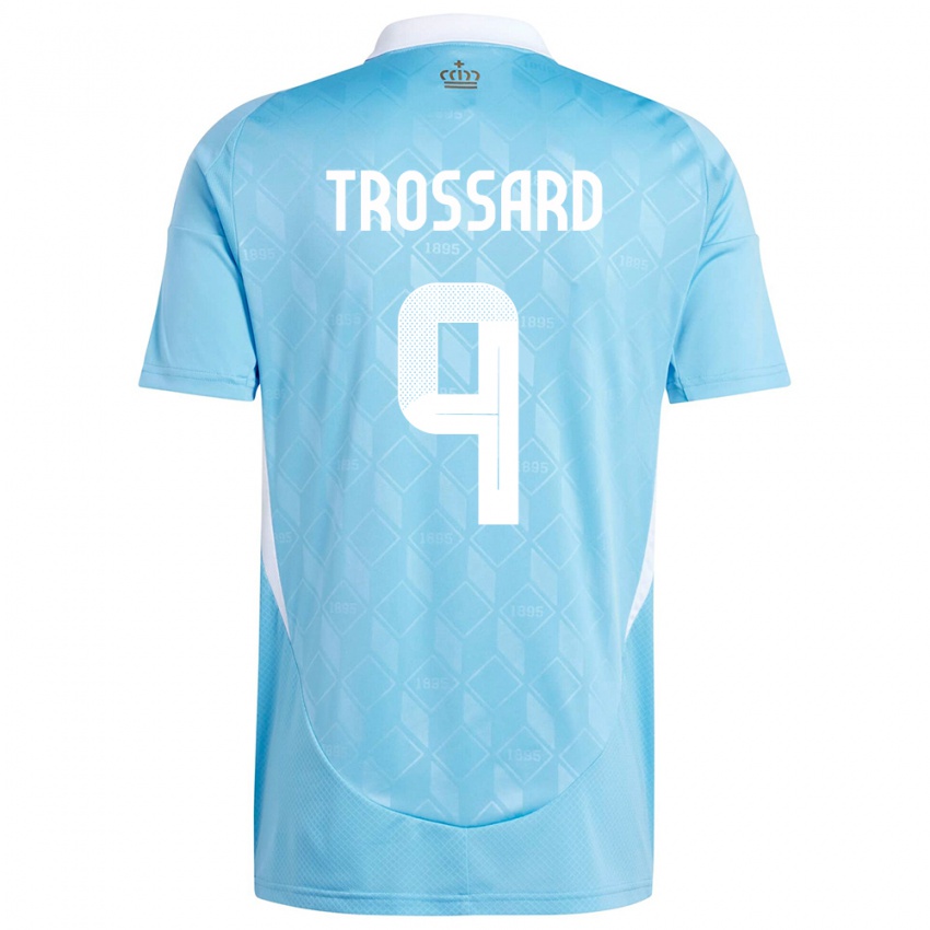 Dames België Leandro Trossard #9 Blauw Uitshirt Uittenue 24-26 T-Shirt