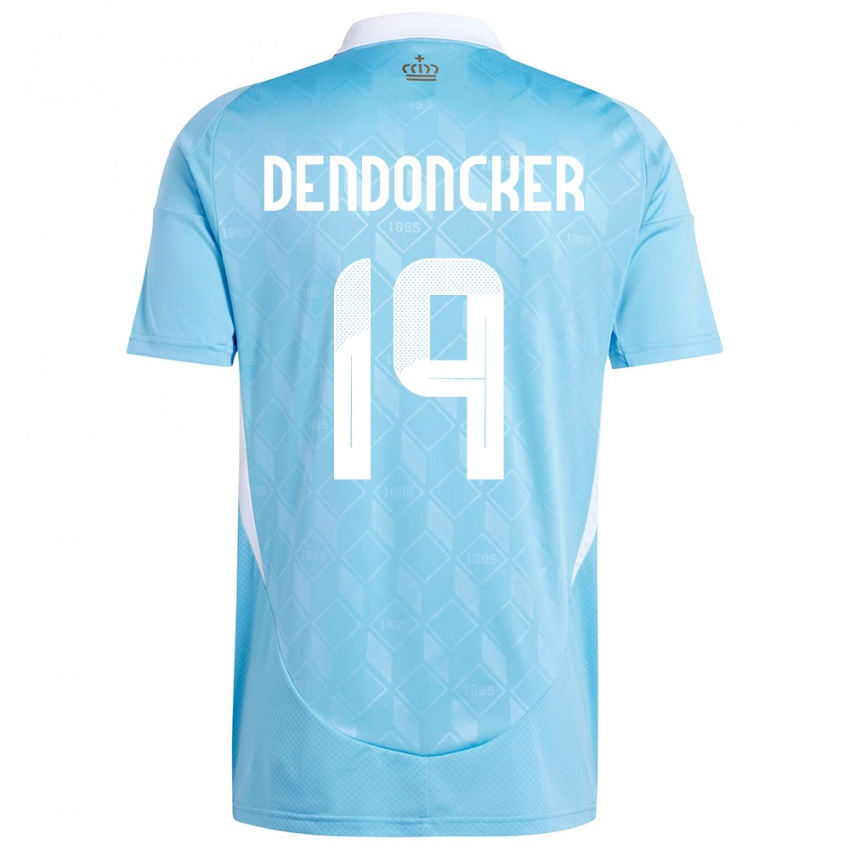 Dames België Leander Dendoncker #19 Blauw Uitshirt Uittenue 24-26 T-Shirt