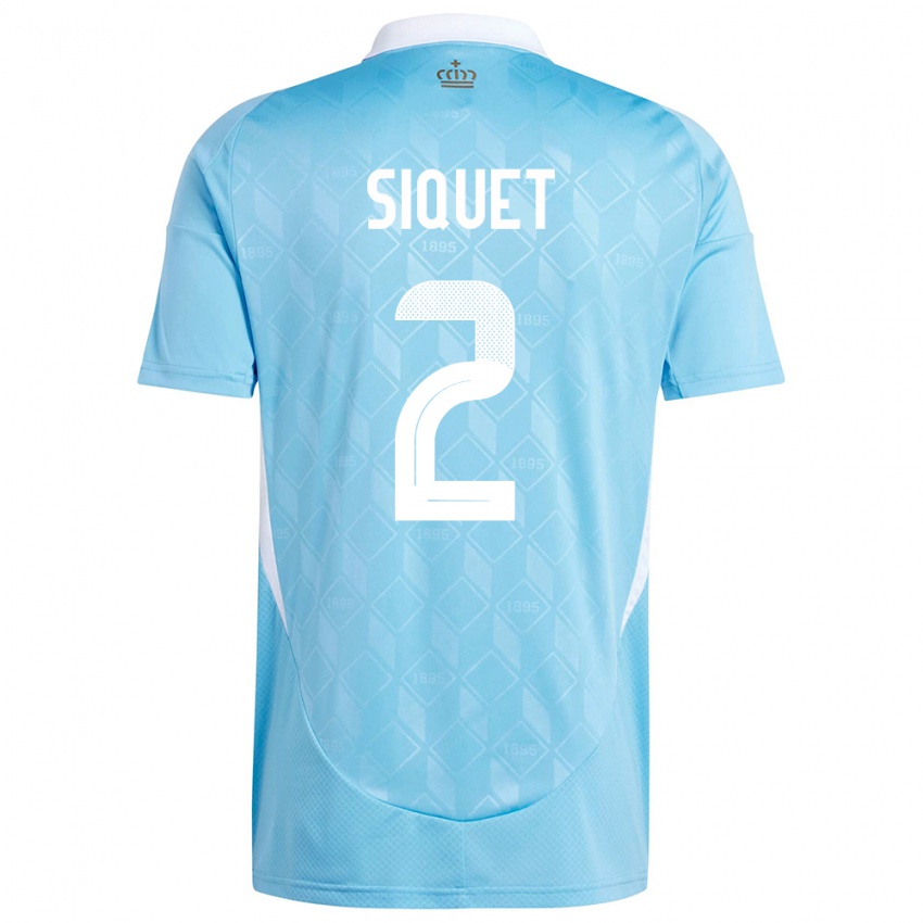 Dames België Hugo Siquet #2 Blauw Uitshirt Uittenue 24-26 T-Shirt