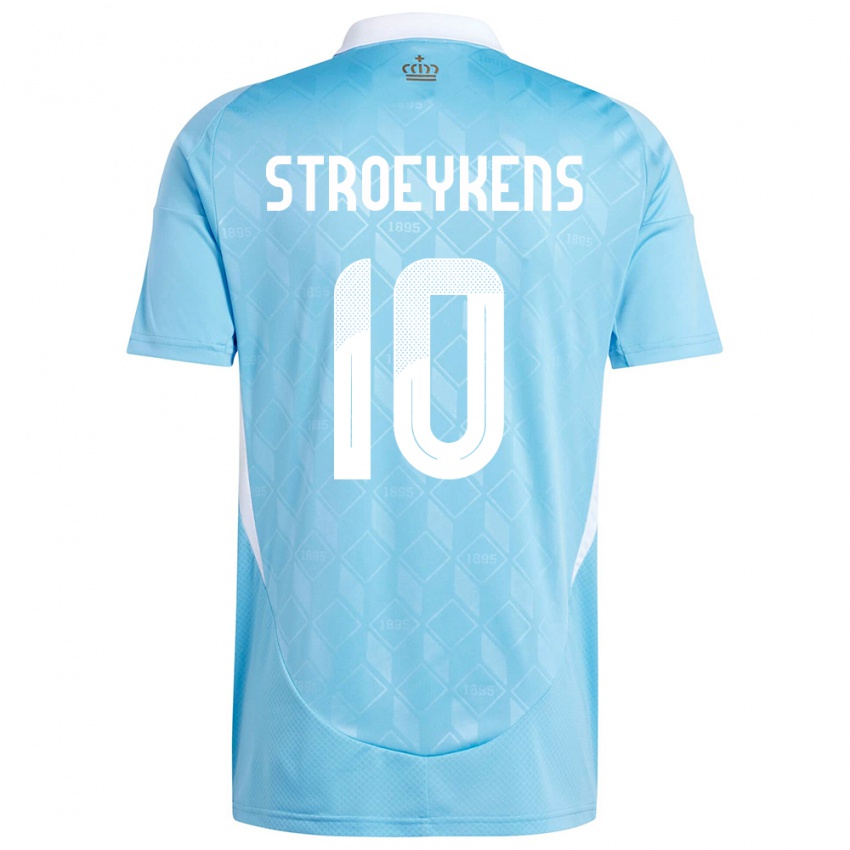 Dames België Mario Stroeykens #10 Blauw Uitshirt Uittenue 24-26 T-Shirt